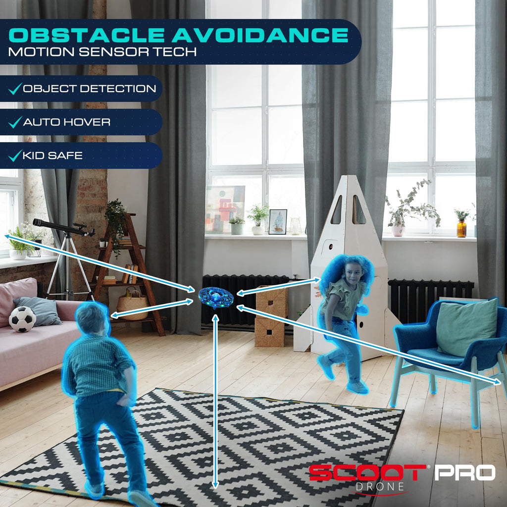 Force1 Scoot Pro Hand Operated Drone for Kids or Adults- Induction Hands Free Motion Sensors Mini Drones with Bright LED Projection, 360 Flips, Easy Indoor Small UFO Flying Orb Ball Drone Toy for Boys Girls