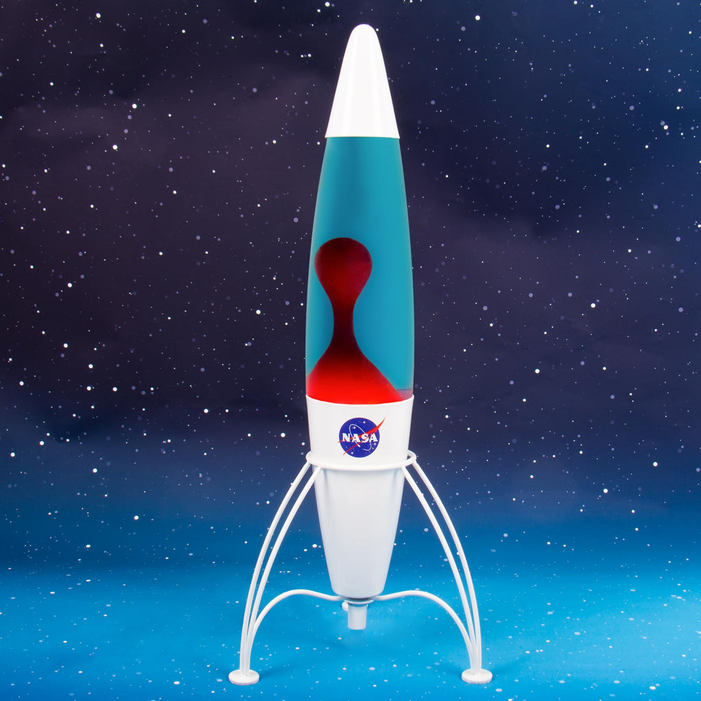 Fizz Creations NASA Rocket Lamp | 17" Blue Liquid & Red Wax Lamp