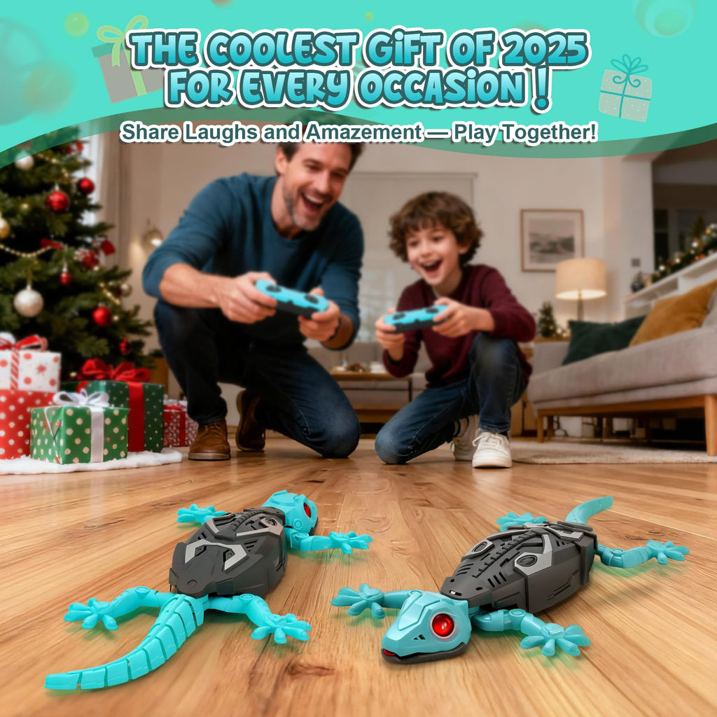Hamino Wall Climbing Gecko, Remote Control Electric Lizard Toy Funny Prank Toys, Floor & Wall Crawling, Glowing Eyes, Upgrade Low Noise, Rechargeable Boys Gifts for Kids 3 4 6+ Year Old