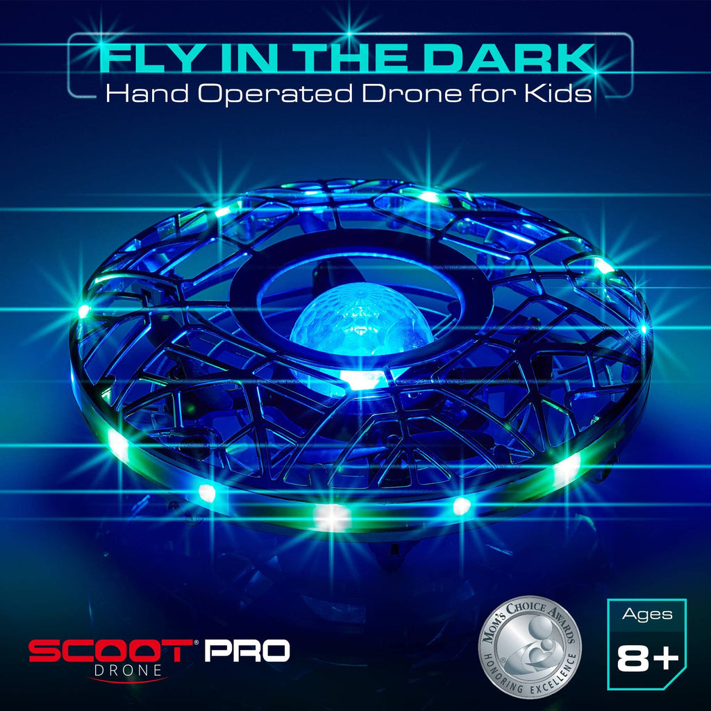 Force1 Scoot Pro Hand Operated Drone for Kids or Adults- Induction Hands Free Motion Sensors Mini Drones with Bright LED Projection, 360 Flips, Easy Indoor Small UFO Flying Orb Ball Drone Toy for Boys Girls