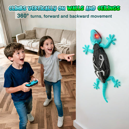 Hamino Wall Climbing Gecko, Remote Control Electric Lizard Toy Funny Prank Toys, Floor & Wall Crawling, Glowing Eyes, Upgrade Low Noise, Rechargeable Boys Gifts for Kids 3 4 6+ Year Old