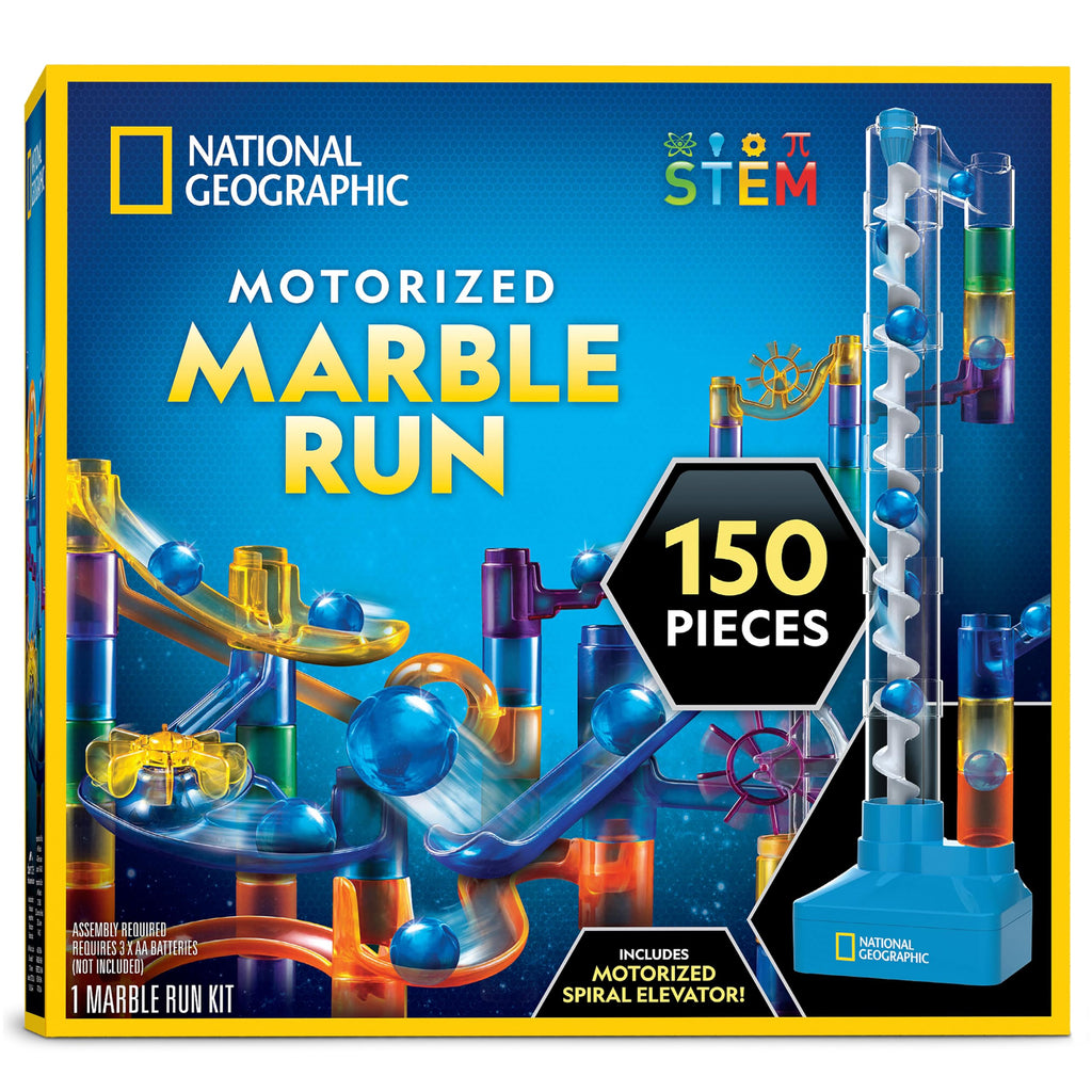 National Geographic Motorized Marble Run 150-Piece Building Set for Kids